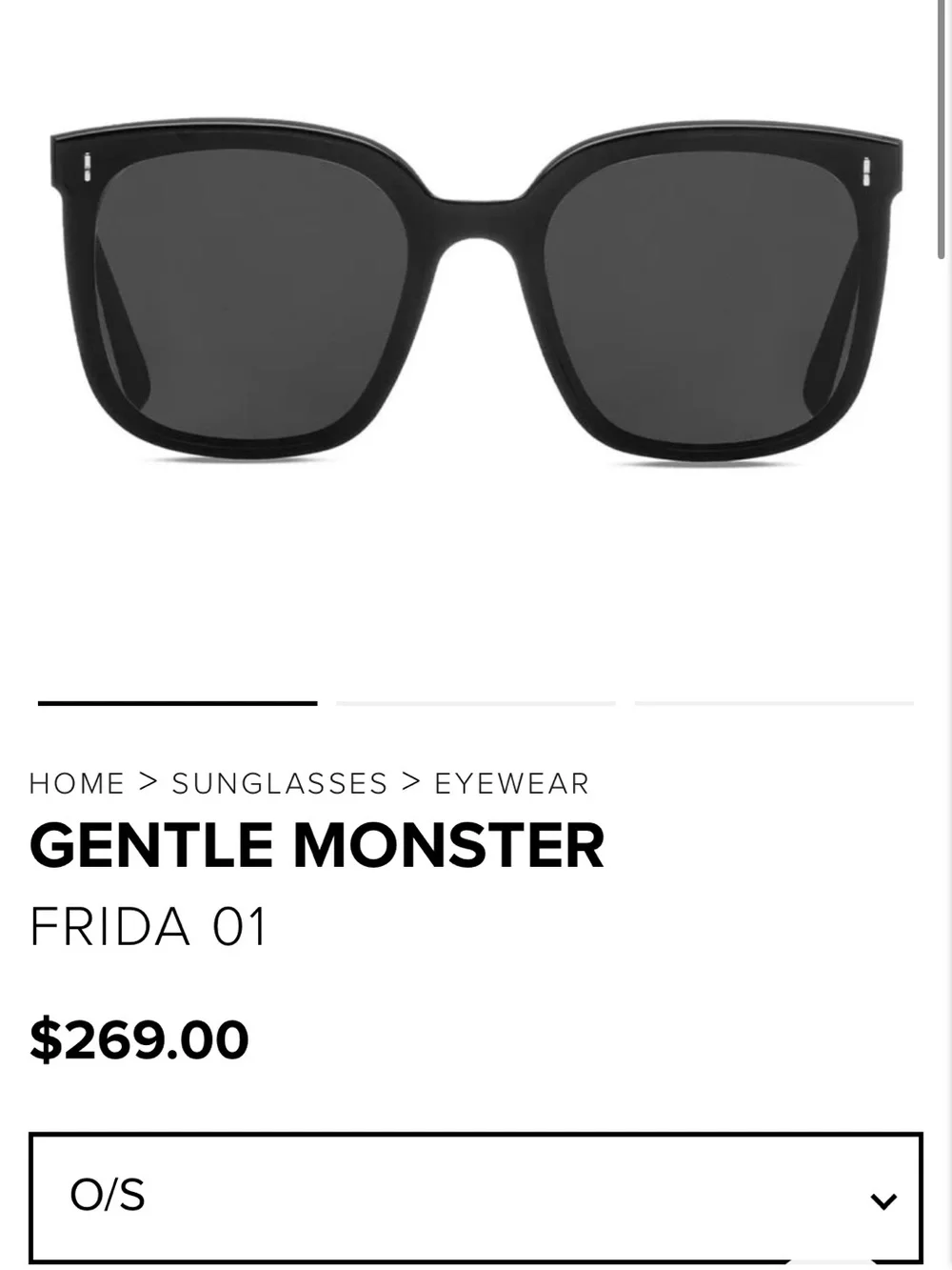 GENTLE MONSTER Black Oversized Square Sunglasses